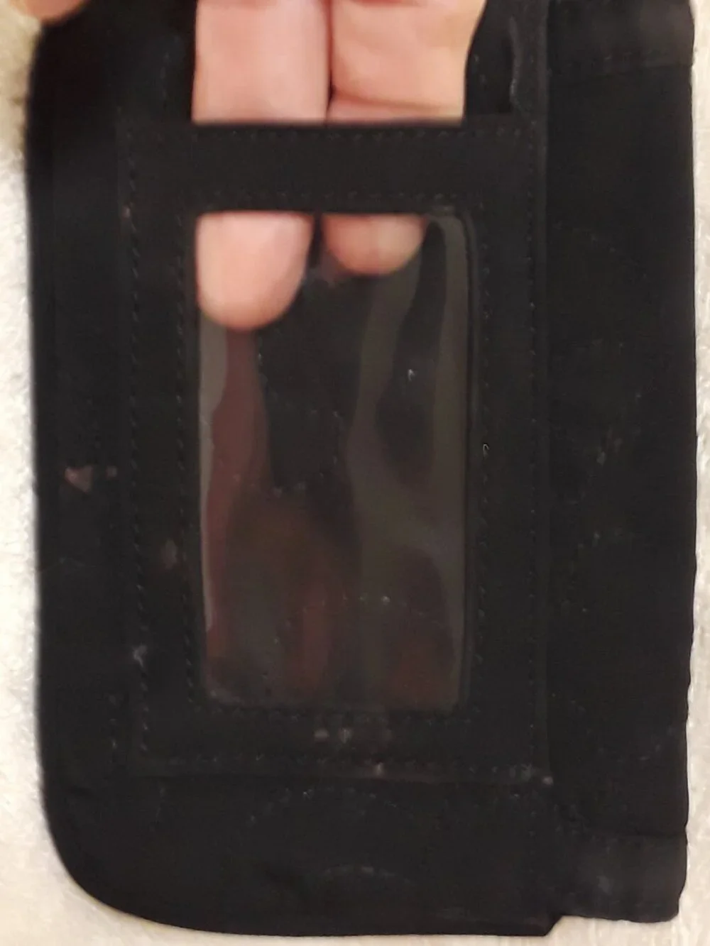 Vera Bradley Solid Black Quilted Pushlock ID Case Wallet Lemon Riveted Flap